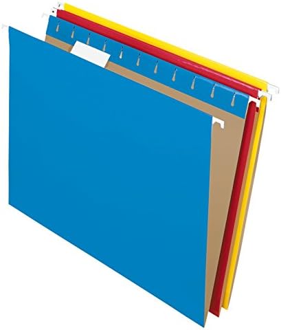 Pendaflex Recycled Hanging Folders, Letter Size, Assorted Colors, 1/5 Cut, 25/BX (81612)