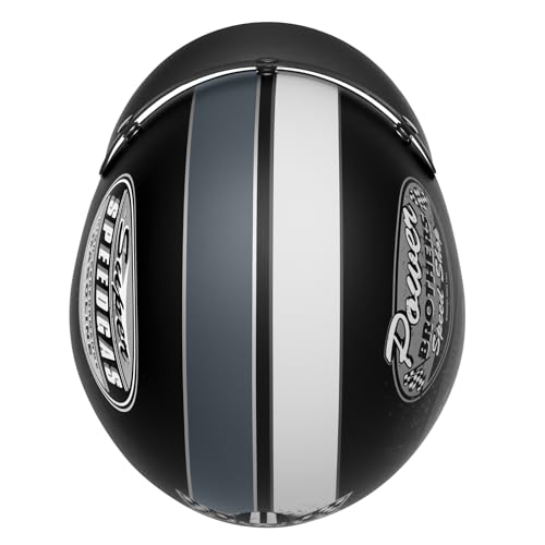 Miniatura 4 de Casco Moto Jet Casco De Moto Vintage Casco Open Face Scooter Ciclomotore Con Doble Visera Homologado Ece Vintage Flower,Xxl