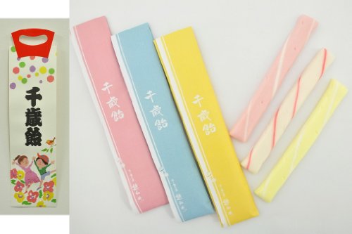 千歳飴 100セット (赤・白・黄3本) のし袋・手提げ袋付(オリジナルタイプ)