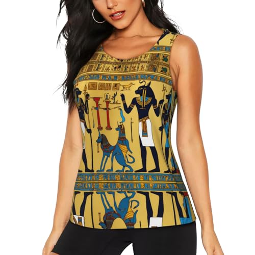 Camiseta sin mangas de entrenamiento con espalda cruzada para mujer de la serie Ancient Egypt