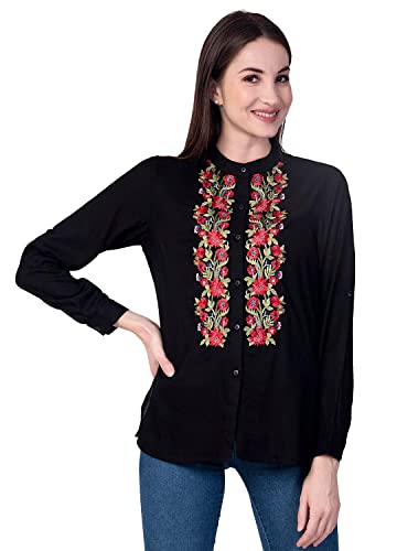 Damen-Tunika-Top aus Rayon, schwarz, Large Cover