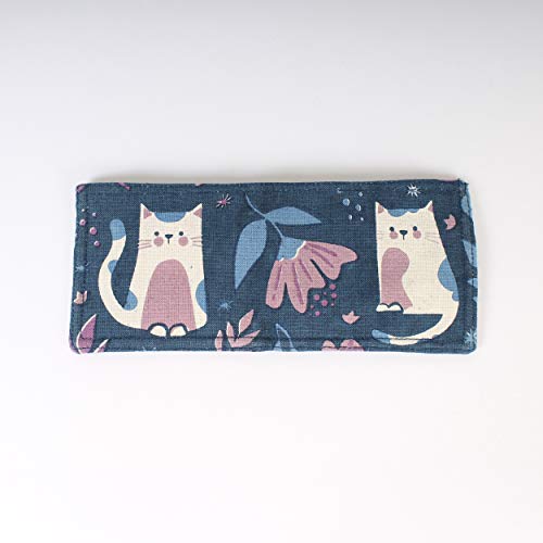 Cat & Flower Wallet-Blue3