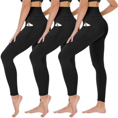 TNNZEET 3er Pack Leggings Damen High Waist Schwarz Sport Leggins | Blickdicht Sporthose, Elastische Yogahose, Weiche Hose für Gym Yoga Outdoor Fashion