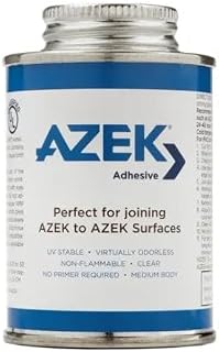 Azek PVC Cement, 16 Fl Oz, Clear, Liquid, AZEK Bonding Adhesive