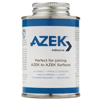 Azek PVC Cement, 16 Fl Oz, Clear, Liquid, AZEK Bonding Adhesive