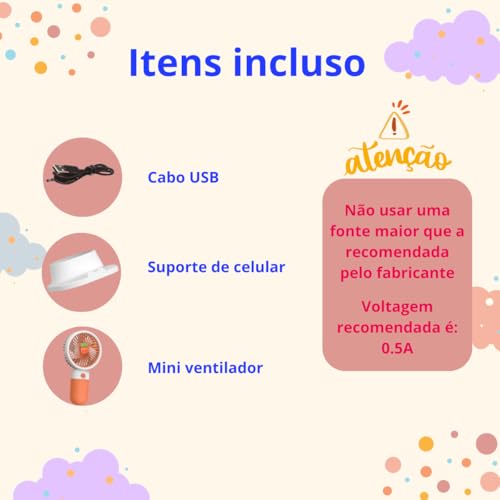 Mini Ventilador Portátil de Mão e Mesa Vento Forte Skincare Maquiagem Design Compacto –Recarregável