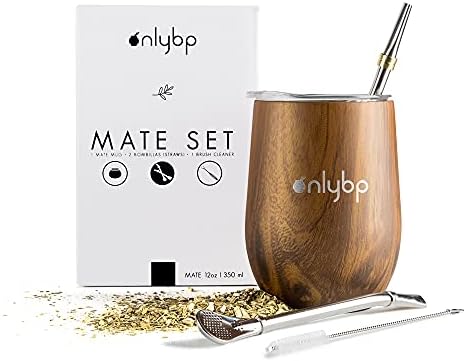 Kit Yerba Mate BALIBETOV - Gourde En Acier Inoxydable Avec Bombilla (paille) En Bois