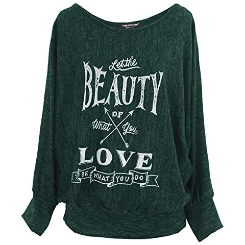 Emma & Giovanni - Baggy Jumpers/Tee Shirt Oversize Made in Italy- Women (Green, L-XL) Cover