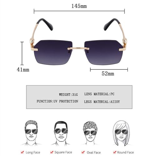 Lunettes de soleil sans monture LVTFCO légères pour éliminer la pression du nez