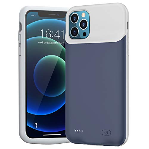 Battery Case For Iphone 12/12 Pro, 7000Mah Slim Portable Protective Charging Case Compatible With Iphone 12/12 Pro (6.1 Inch) Rechargeable Battery Pack Charger Case (Blue) #TOP3
