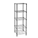 HollyHOME 5 Shelves Adjustable Steel Wire Shelving Rack in Small Space or Room Corner, Metal Heavy Duty Storage Shelf, Utility Rack, Bathroom Storage Tower Kitchen Shelving, Thicken Tube, Black