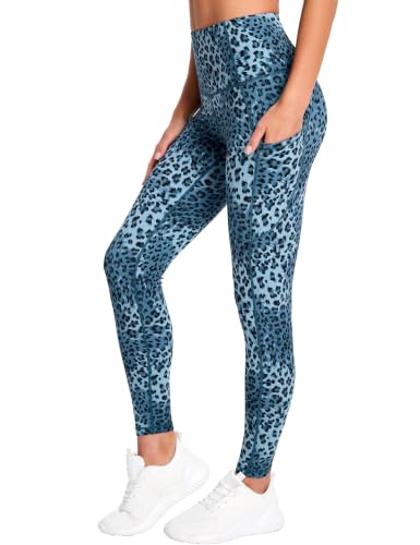 Image of THE GYM PEOPLE Thick High Waist Yoga Pants with Pockets, Tummy Control Workout Running Yoga Leggings for Women