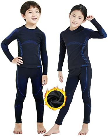 NOOYME Funktionsunterwäsche Kinder Skiunterwäsche Thermounterwäsche Kinder Atmungsaktiv & Hautfreundlich Sportunterwäsche Fussball