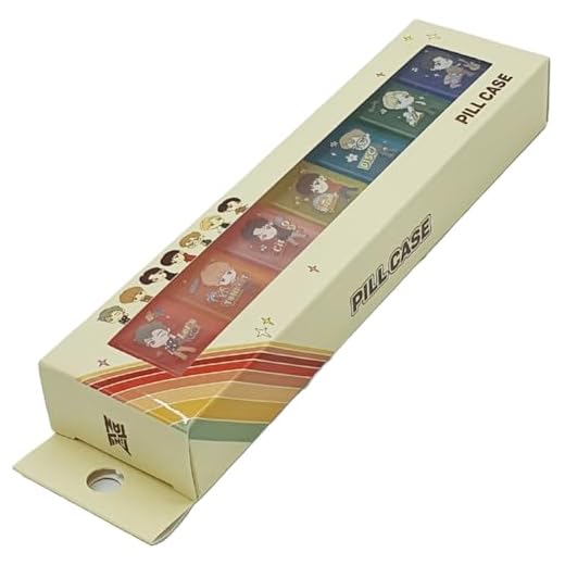 BTS Merchandise Official Licensed Kpop Merch - TinyTAN Character Daily Portable Detachable Pill Organizer Dispenser Vitamin Case Medicine Box (Dynamite)