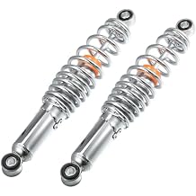 Motorcycle Rear Suspension Shock Durable Adjusting 310mm for 50cc 70cc 90cc 125c Most Motorcycles ATV Mopeds Metal Chrome Silver Tone 1 Pair