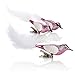 Produktbild com-four® 3X Christbaumschmuck Deko Vogel - Vögel mit Federschwanz für Weihnachtsbaum-Deko - Kunststoff Vögel mit Clip für Weihnachten (rosa)