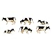 Produktbild Kids Globe 90670 Kühe für Bauernhof 1:32 (6 Stück, Farbe schwarz weiß, liegend, stehend, fressend, Größe 6x10 cm) 570009