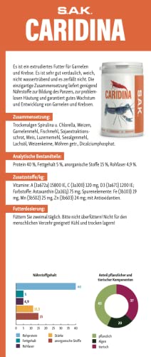 EXOT HOBBY - S.A.K. Caridina Excellent - Komplettes extrudiertes Futter für Garnelen und Krebse. Granulat 400 g (1000 ml)