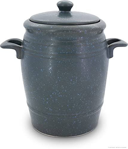 Original Bunzlauer Keramik Rumtopf 4,2 Liter Mehrzwecktopf Keramiktopf Einlegetopf (Dekor ZIELON)