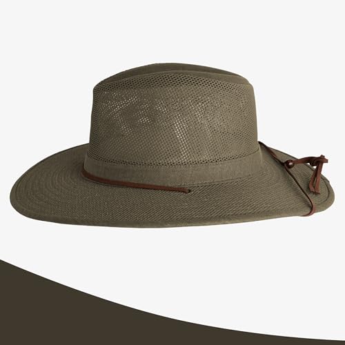 Image of Henschel Hats Aussie Breezer Grande Hat - Extra Wide-Brim Sun Hat for Men | Perfect Men's Summer Hat for Camping