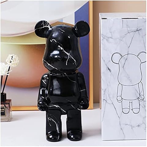 HZIH Bearbricks Violent Bear Building Blocks Bear Piggy Bank Personality Graffiti Figurine Model Handmade Collectible Toy Gift Fashion Ornament Sculpture Statue 27CM E,27CM Cover