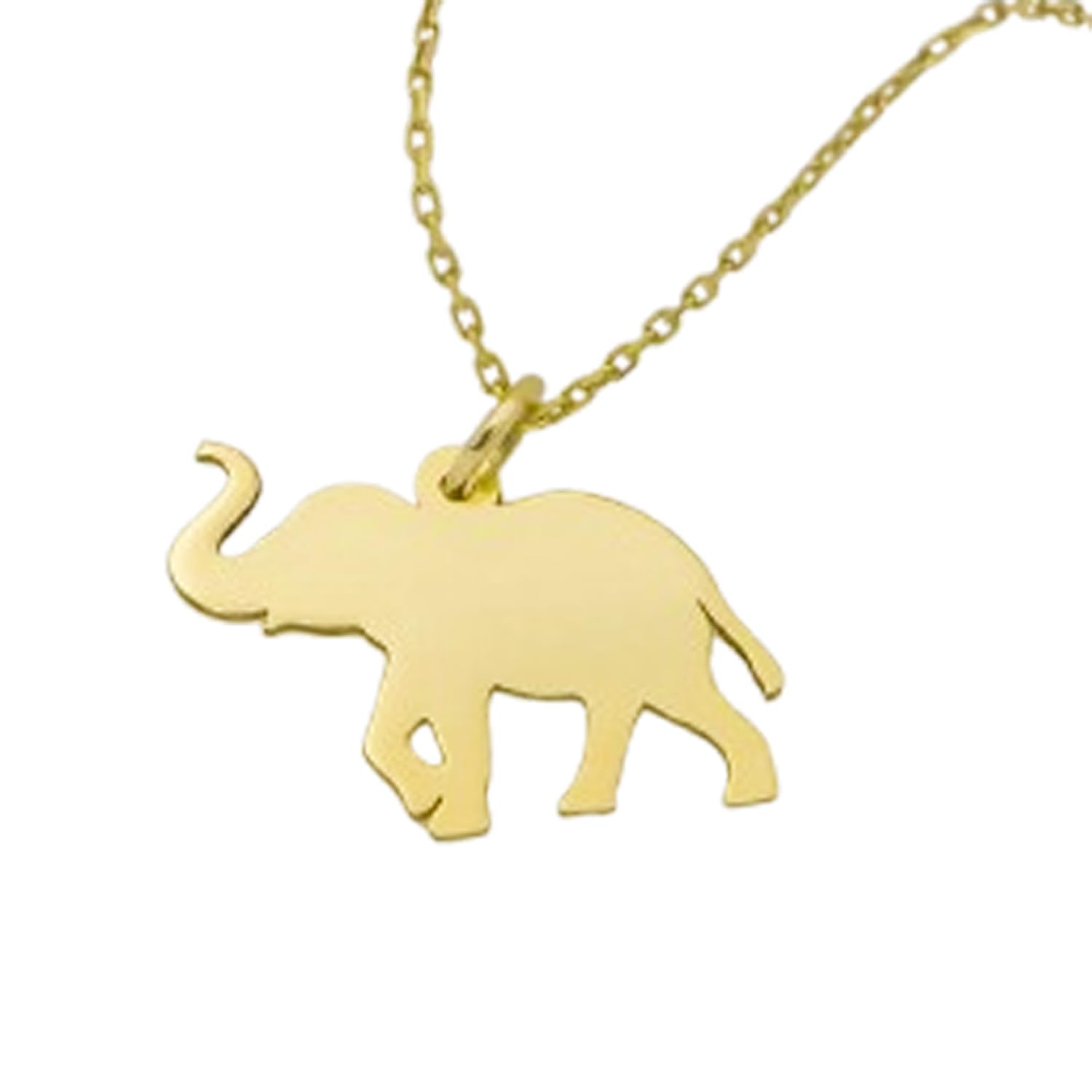 Collier éléphant argent 925 pendentif animal plaqué or 45cm