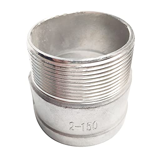 LOZOME 2\" Female x 2\" Male Nipple Bush Adapter, Bushing Pipe Fittings, NPT Stainless Steel 304