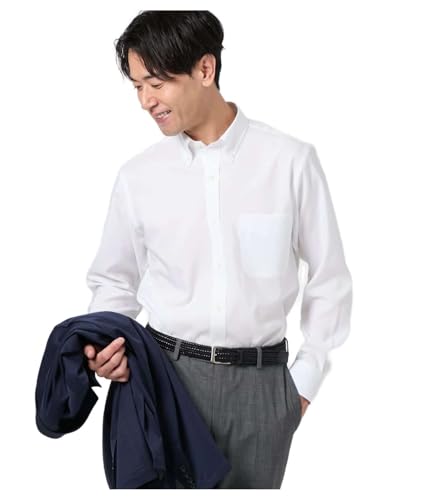 [ニューヨーカー] ロングスリーブ FLEXY オックス 長袖ボタンダウンシャツ メンズ 16705350 ホワイト L