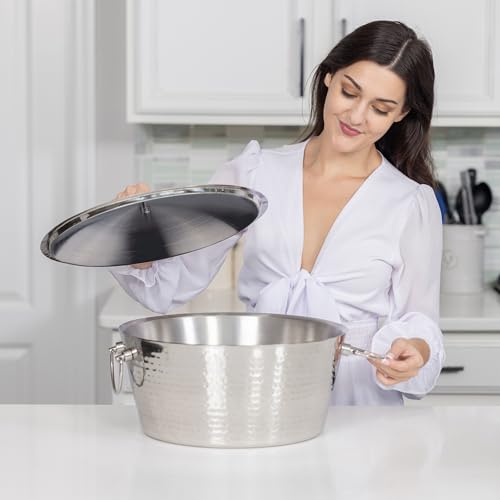 BREKX-Insulated-Stainless-Steel-Large-Ice-Bucket-with-Lid-for-Parties-Anchored-Double-Walled-Champagne-Bucket-for-Extended-Chill-Includes-Lid-for-Extra-Insulation-New-20242025 BREKX Insulated Stainless Steel Large Ice Bucket with Lid for Parties Anchored Double Walled Champagne Bucket for Extended Chill Includes Lid for Extra Insulation New 20242025