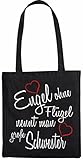 42x38cm Mister Merchandise Shopping Tasche Beutel Engel ohne Flügel nennt Man große Schwester Sister Familie Family Geburt Schwanger Baby Jutebeutel Natur Öko Schwarz