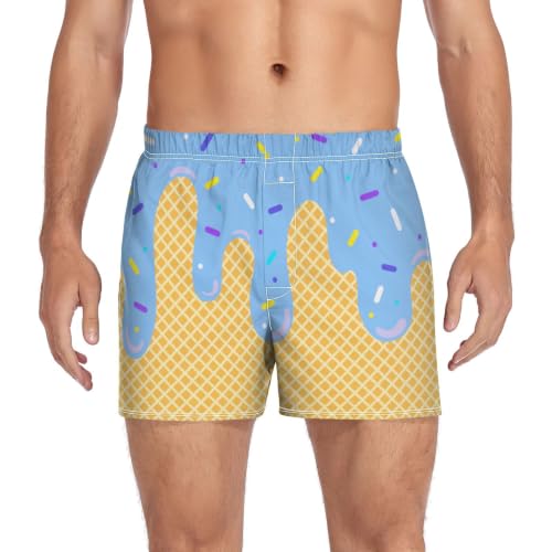 Image of Men's Boxer Shorts Cotton Loose Underwear with Button Fly