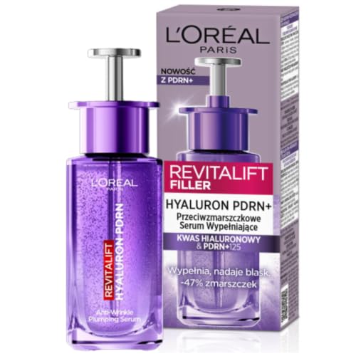 L'Oréal Paris - Sérum rellenador [ácido hialurónico y vegano PDRN+] 30 ml | Nuevo antiarrugas, con ácido hialurónico, brillo + humedad + piel de cristal, suero facial antienvejecimiento