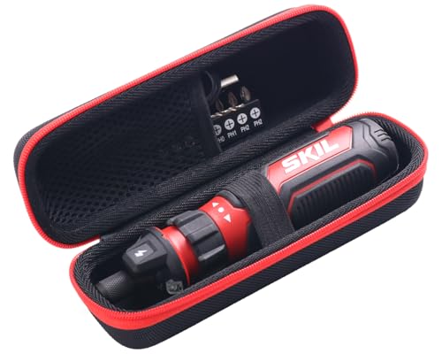 inDomit Hard Case Compatible with SKIL Rechargeable 4V Cordless Screwdriver(Black&Red)