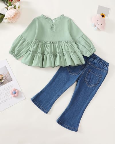 Image of Renotemy Baby Girl Clothes Toddler Girl Clothes Outfits Infant Clothing Jeans Pants Set Cute Clothes Set for Girls