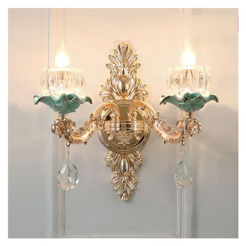 Lustre de salle à manger moderne en fleur de céramique 2 têtes