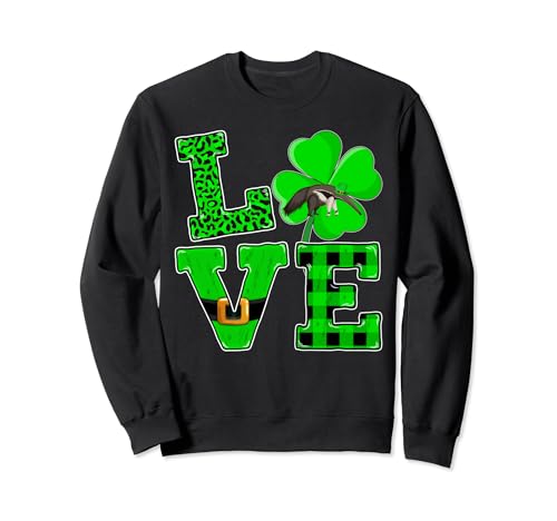 Leprechaun Irish Shamrock Love Anteater St Patrick's Day Sweatshirt