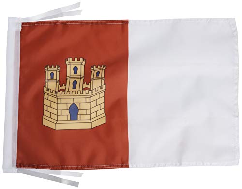 Bandeira de Castilha - a Mancha 45 x 30 cm - Bandeira CASTELLANO-MANCHEGA 30 x 45 cm cordas - AZ FLAG