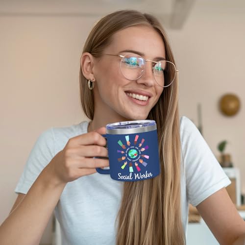 4LIEUBASMI Social Worker 14oz Tumbler, Nutrition Facts Counselor Gifts - Psychiatrist, Psychologist, School Counselor, Psychotherapist & Mental Health Therapists Office School Decor Must Haves Mug