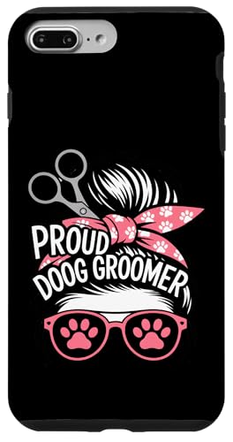 Love Groomer 足跡 はさみ ペット グルーミング スマホケース iPhone 7 Plus/8 Plus 用