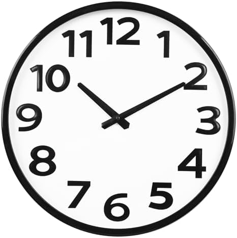 High Contrast Clock Amazon.com: Crosstime 16 Inch Wall Clock - Large 3D Numbers Easy to ...