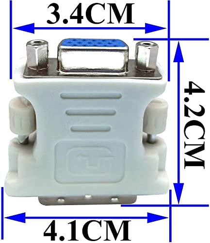 Image of ETZIN DVI to VGA Adapter, DVI-I 24+5 to VGA Male to Female Converter Connector for Computer, Laptop, PC Host, Display Screen, Monitor and Projector NOT Bi-Directional (DVI to VGA Adapter).