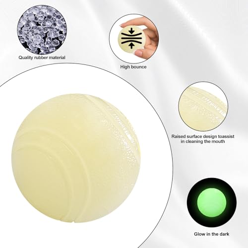 GBKDQQ 6 Stück Glow In The Dark Hundeball, 6cm Leuchtende Gummi-Hundebälle Unzerstörbar Hundeball, Hund Interaktive Hund Ball mit hoher Sprungkraft für kleine, mittlere und große Hunde