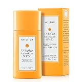Naturium UV Reflect Antioxidant, Broad Spectrum SPF 50 PA ++++ Sheer Sunscreen, Lightweight Face & Skin Protector with Soft Matte Finish, 1.7 oz