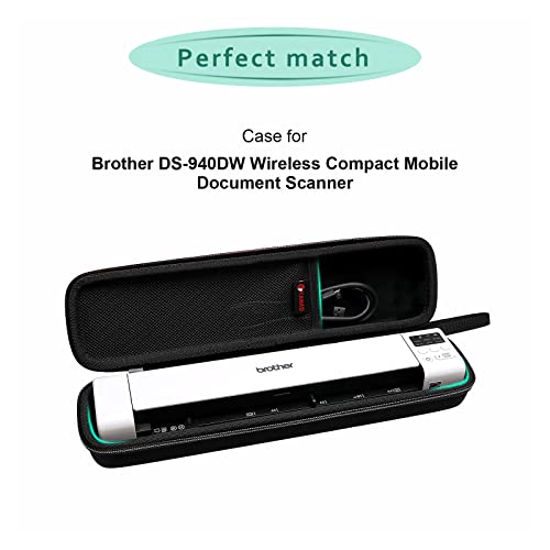 XANAD Tasche für Dokumentenscanner, kompatibel für Brother DS-640 / DS-740 / DS-940 Mobiler Scanner A4 beidseitig WLAN Scan to USB