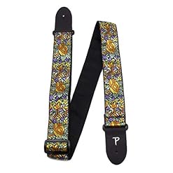 Perri’s Leathers Ltd. – Sangle de Guitare – Nylon – Jacquard – Orange Jaune Floral – Ajustable – Pour Guitares… - Les Beatles, Paul McCartney, John Lennon, RIngo Starr, George Harrison Perri's Leathers Ltd. - Sangle de Guitare - Nylon - Jacquard - Orange Jaune Floral - Ajustable - Pour Guitares… – Image 2