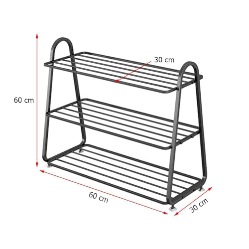 Image of MetalTouch 3-Tier Metal Shoe Rack for Entryway, Closet, or Bedroom ? Stackable & Space-Saving Shoe Organizer Shelf ? Rustproof, Heavy-Duty Storage ? White