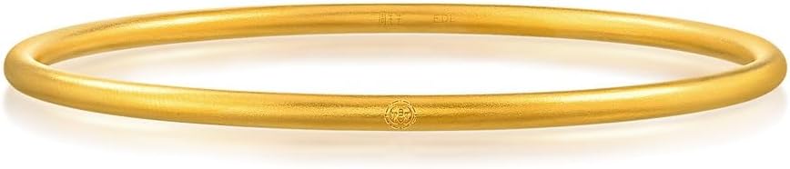 CHOW SANG SANG Cultural Blessings 999.9 24K Gold Price-by-Weight 22.83g Gold Matte Finished Slip-On Bangle for Women, Men and Unisex 91929K | 7 (Wrist Size: 14.5-15.5 CM)