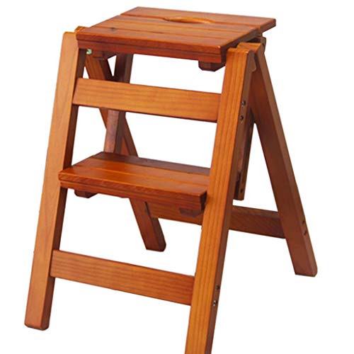 Tabouret pliant à 2 niveaux en bois massif escabeau portable