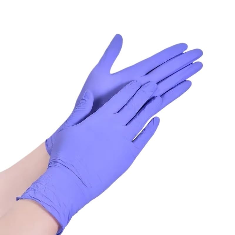 50/100 pezzi Guanti monouso viola for la pulizia della cucina, tatuaggi, tinture for capelli, manicure, utensili domestici impermeabili(Purple-100PCS,M)