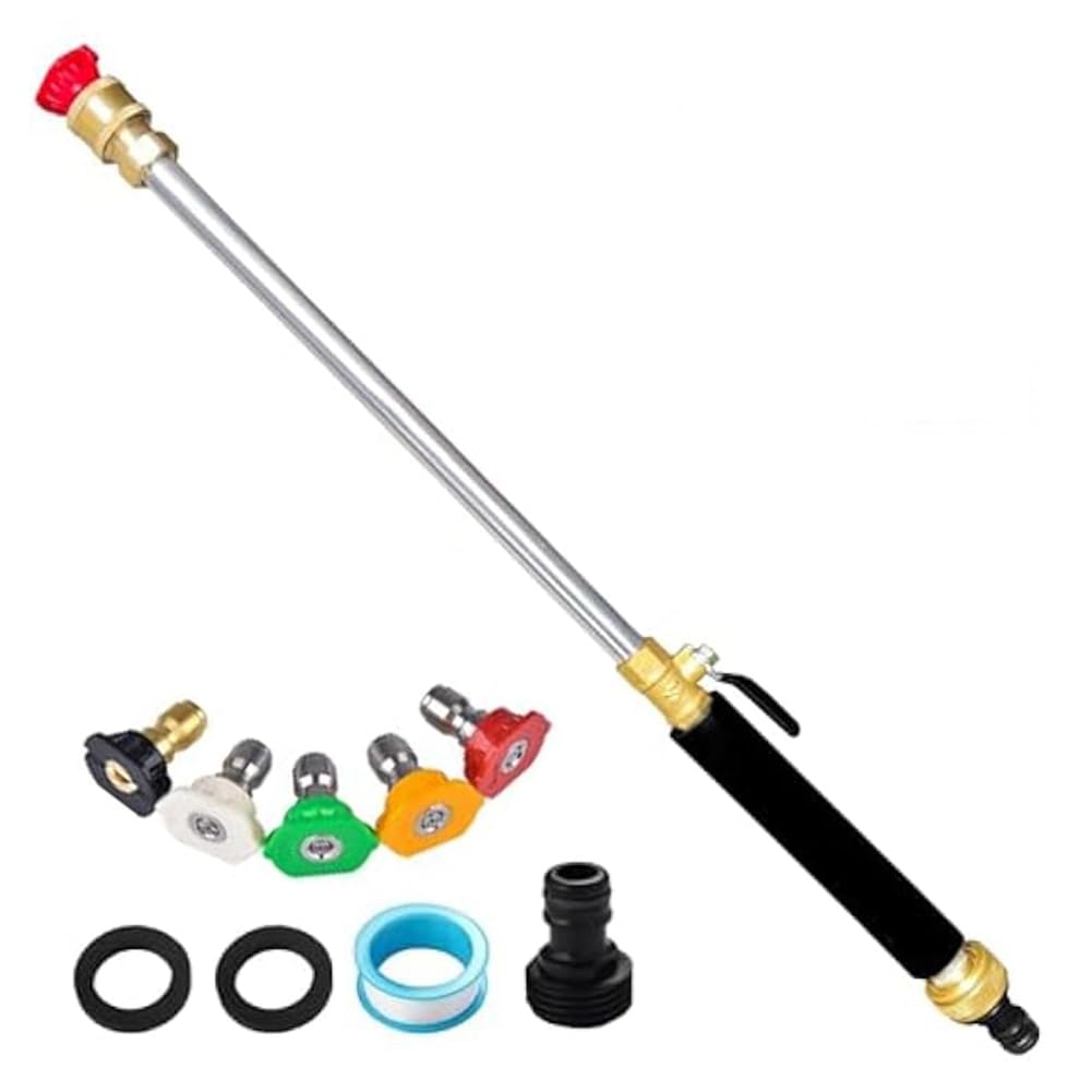 CTRLZS Jet Nozzle for Garden Hose Power Washer Wand High Pressure Washer Tool with 5 Different Nozzles and Hose Quick Connector